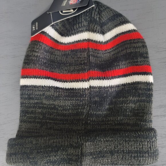 47 Brand Beanie Atlanta Falcons NFL Navy Pink Marled Stripe Cuff Knit Hat Cap - Picture 2 of 6